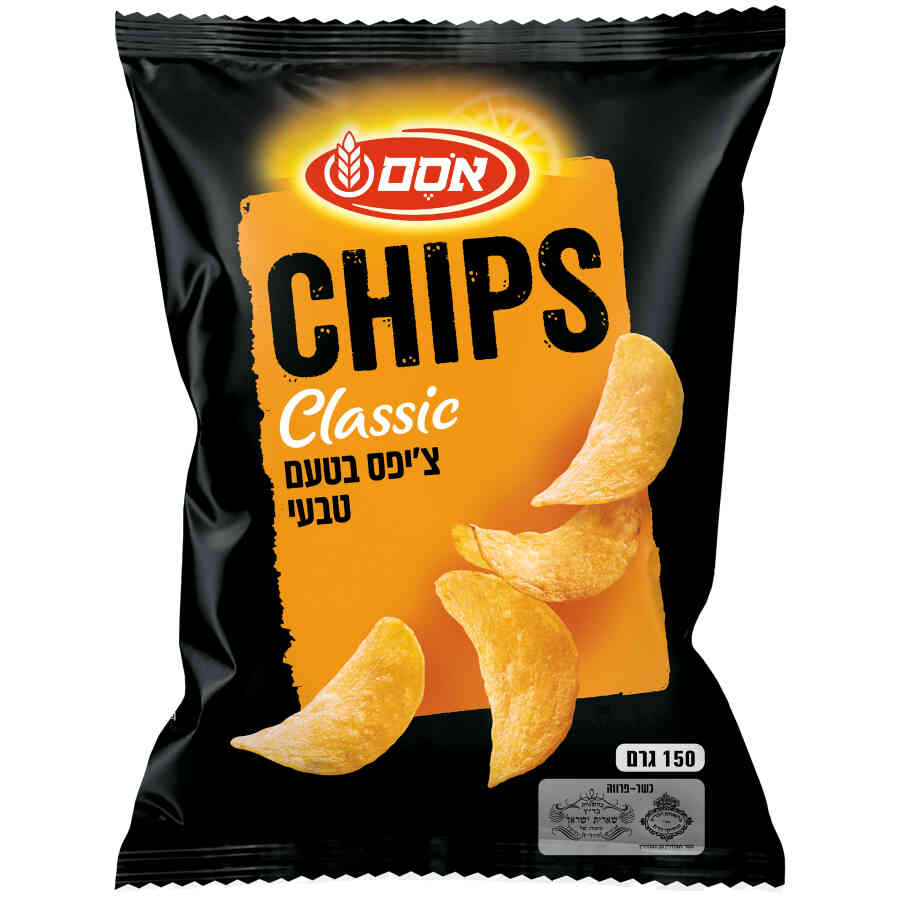 חטיף צ'יפס אסם בטעם טבעי אריזה גדולה