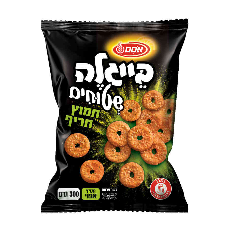 בייגלה שטוחים אסם בטעם חמוץ חריף