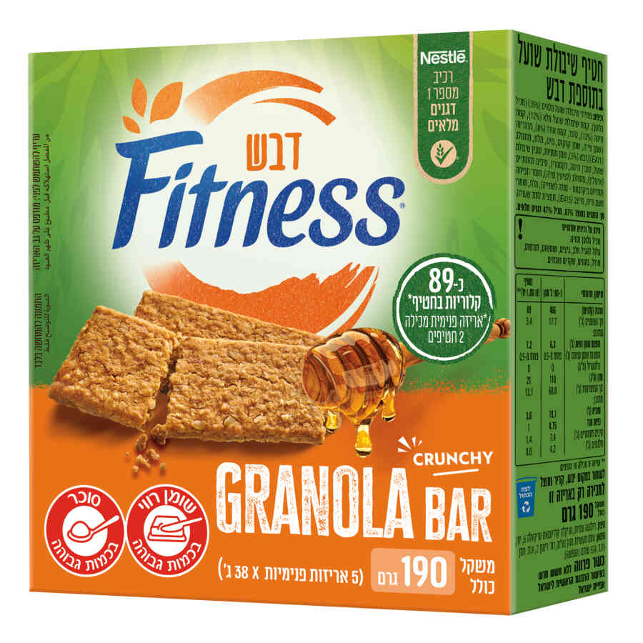 פיטנס בר גרנולה דבש 12*190גרם